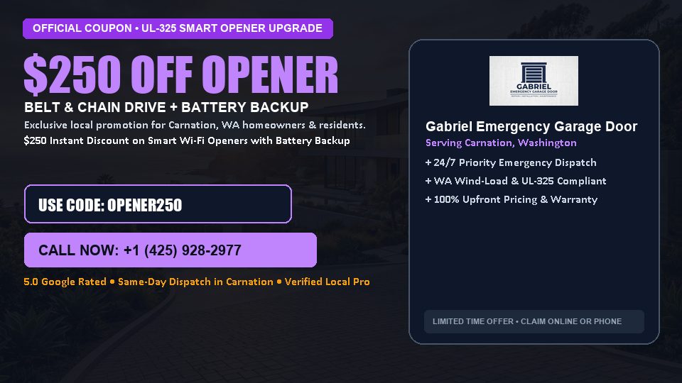 Gabriel Emergency Garage Door $250 OFF Premium LiftMaster Opener Installation